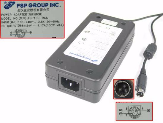 FSP Group Inc FSP100-RAA AC Adapter 20V Above 24V 4.17A, 3-Pin Din , C14