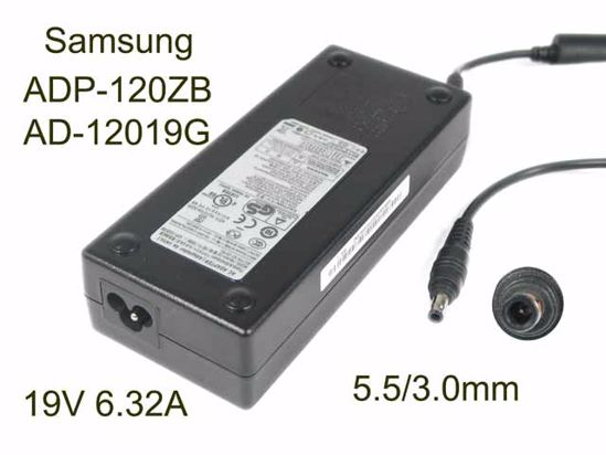 Samsung Laptop Common Item (Samsung Laptop) AC Adapter- Laptop 19V 6.32A, 5.5/3.0mm, 3-P