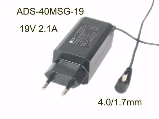 LG AC Adapter (LG) AC Adapter- Laptop ADS-40MSG-19, 19V 2.1A, 4.0/1.7mm, EU 2P Plug, New