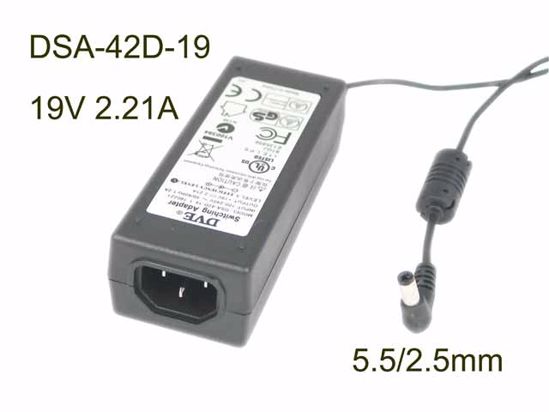 DVE DSA-42D-19 AC Adapter- Laptop 19V 2.21A, 5.5/2.5mm, C14