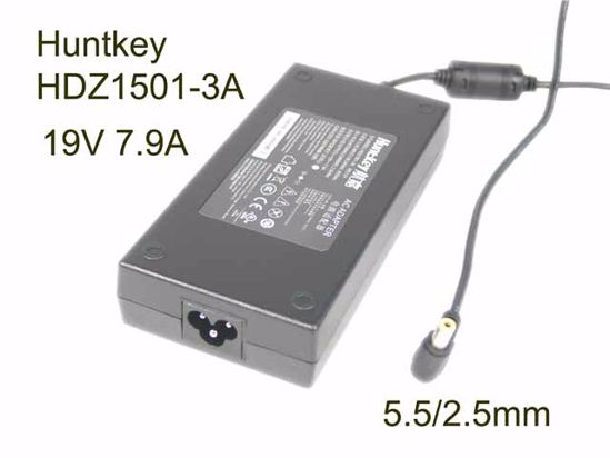 Huntkey HDZ1501-3A AC Adapter- Laptop 19V 7.9A, Barrel 5.5/2.5mm, 3-Prong,