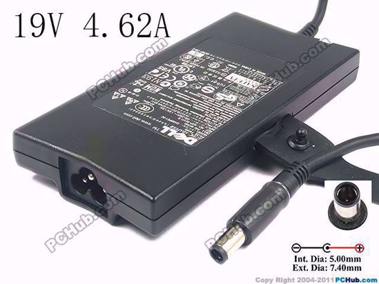 Dell Latitude D630 AC Adapter NEW Original 19.5V 4.62A, 7.4/5.0mm With Pin, 3-Prong, DP/