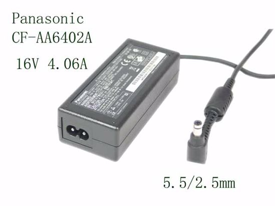 Panasonic CF-AA6402A M1 AC Adapter- Laptop 16V 4.06A, 5.5/2.5mm, 2-Prong