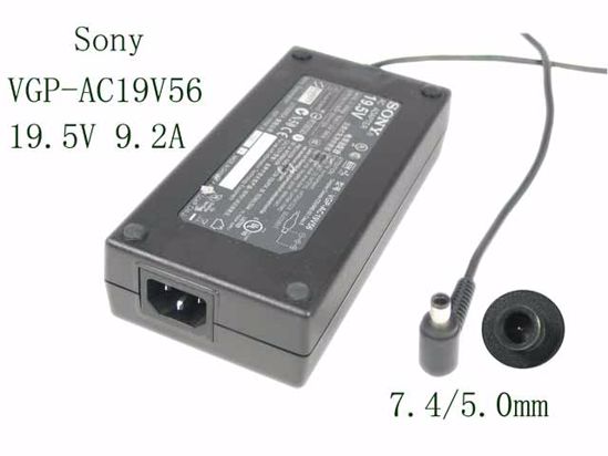 Sony Common Item (Sony) AC Adapter- Laptop 19.5V 9.2A, 7.4/5.0mm W/Pin, C14