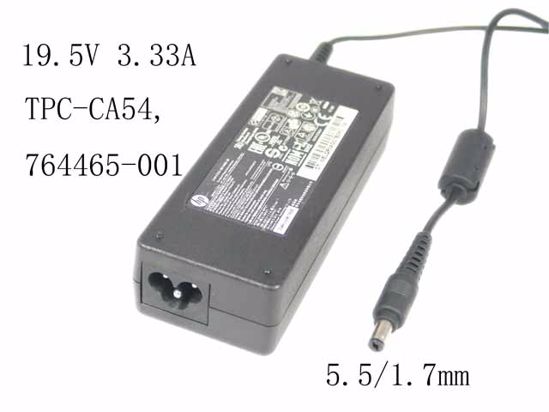 HP AC Adapter (HP) AC Adapter- Laptop 19.5V 3.33A, 5.5/1.7mm, 3P, New