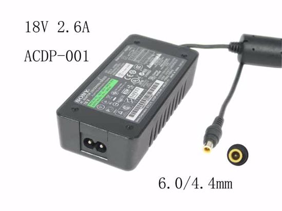 Sony AC Adapter (Sony) AC Adapter 13V-19V 18V 2.6A, 6.0/4.4mm WP, 2P, New