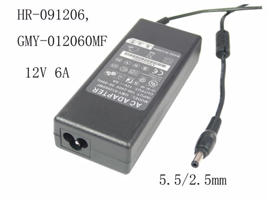 ACP OEM Power AC Adapter Compatible HR-091206, GMY-012060MF, 12V 6A, 5.5/2.5mm, 3-Prong,