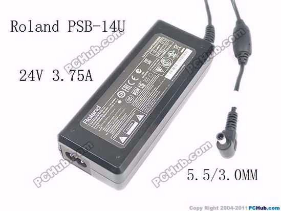 Roland PSB-14U AC Adapter 20V Above 24V 3.75A, 5.0/3.0mm With Pin, 2-Prong