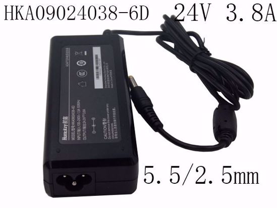 Huntkey HKA09024038-6D AC Adapter- Laptop 24V 3.8A, Barrel 5.5/2.5mm, 3-Prong