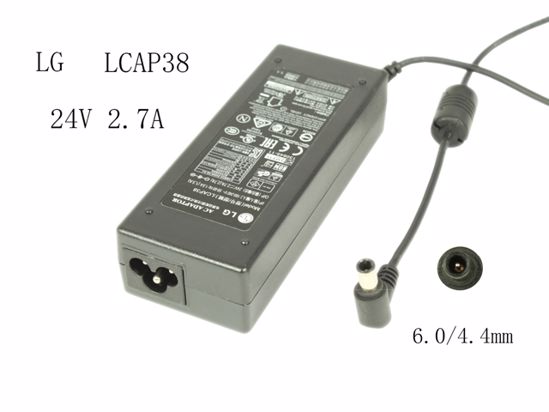 LG Common Item (LG) AC Adapter 20V Above 24V 2.7A, 6.0/4.3mm W/Pin, 3-Prong