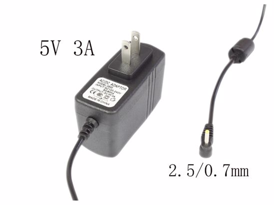 ACP OEM Power AC Adapter Compatible HN-538, 5V 3A 2.5/0.7mm, US 2-Pin, New