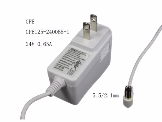 GPE GPE125-240065-1 AC Adapter 20V Above GPE125-240065-1, White