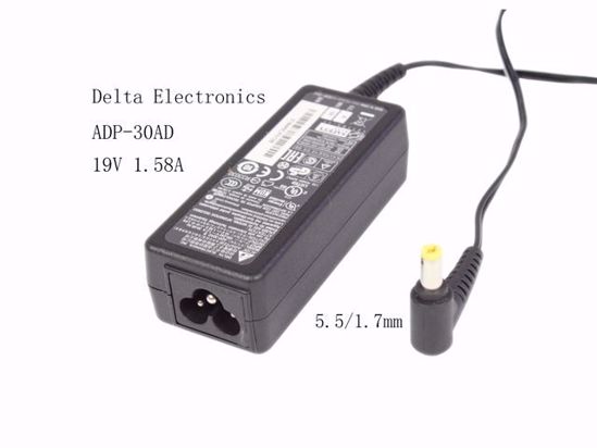 Delta Electronics ADP-30AD AC Adapter- Laptop 19V 1.58A, 5.5/1.7mm, 3P