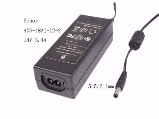 Honor ADS-48AI-12-2 AC Adapter 13V-19V 14V 3.4A, 5.5/2.1mm, 2P, New