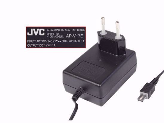 JVC AC to DC (JVC) AC Adapter NEW Original 11V 1A, Rectangular Tip, EU 2-Pin Plug, A