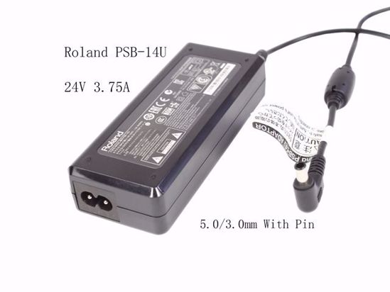 Roland PSB-14U AC Adapter 20V Above 24V 3.75A, 5.0/3.0mm With Pin, 2-Prong, NEW