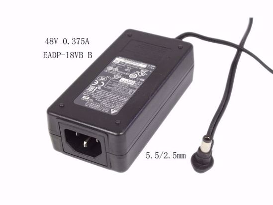 Delta Electronics EADP-18VB AC Adapter 20V Above 48V 0.375A, 5.5/2.5mm, C14