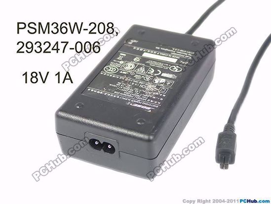 BOSE PSM36W-208 AC Adapter- Laptop 18V 1A, 4-Hole tip, 2-Prong, Input Current AC 110V-22