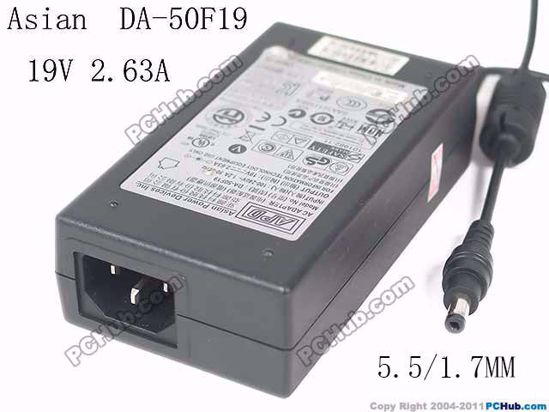 APD / Asian Power Devices DA-50F19 AC Adapter- Laptop 19V 2.63A, Barrel 5.5/1.7mm, IEC C