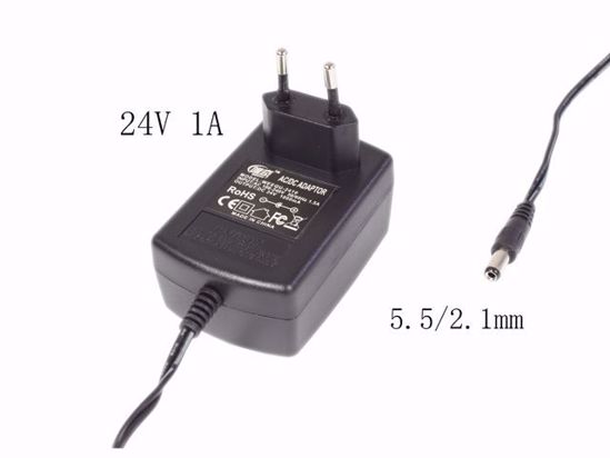 WEEQU WEEQU-2410 AC Adapter 20V Above 24V 1A, 5.5/2.1mm, EU 2P Plug, New