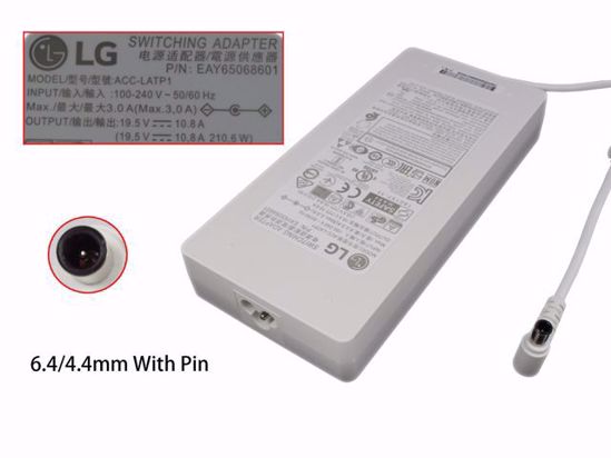 LG AC Adapter (LG) AC Adapter- Laptop ACC-LATP1, 19.5V 10.8A, 6.4/4.4mm WP, 3P, New