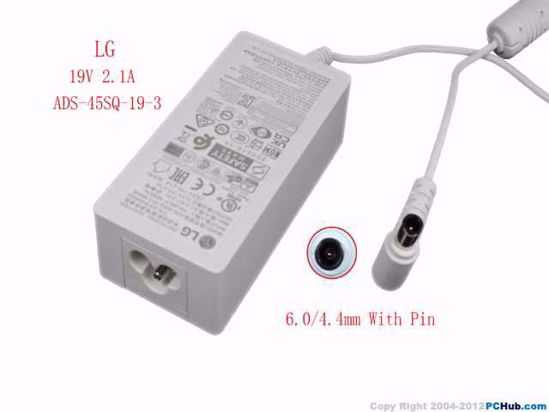 LG AC Adapter (LG) AC Adapter- Laptop ADS-45SQ-19-3, 19V 2.1A, 6.0/4.4mm WP, 3P, White,