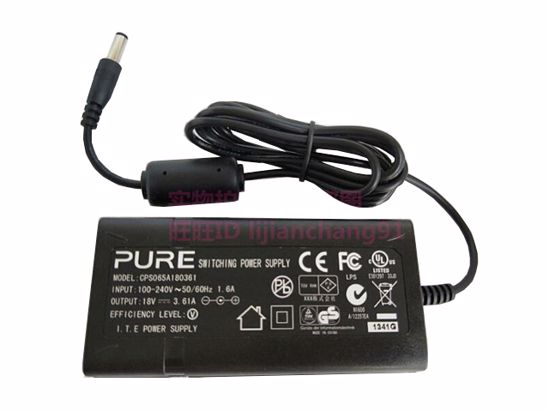 PURE CPS065A180361 AC Adapter 13V-19V CPS065A180361