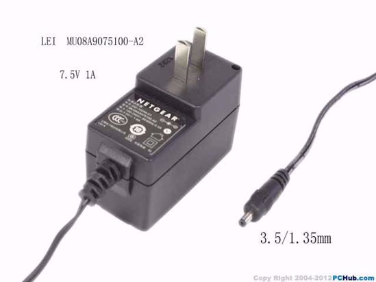 LEI / Leader MU08A9075100-A2 AC Adapter NEW Original 7.5V 1A, 3.5/1.35mm, US 2-Pin, New