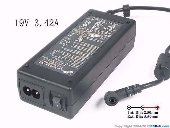 FSP Group Inc FSP065-ASC AC Adapter NEW Original 19V 3.42A, Barrel 5.5/2.5mm, 2-Prong