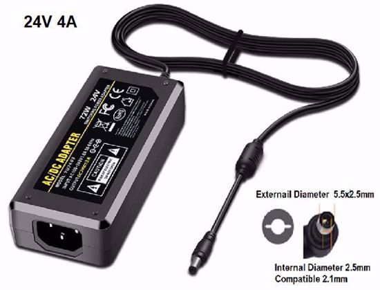 ACP OEM 24040 AC Adapter 24V 4A, Barrel 5.5/2.5mm, IEC C14