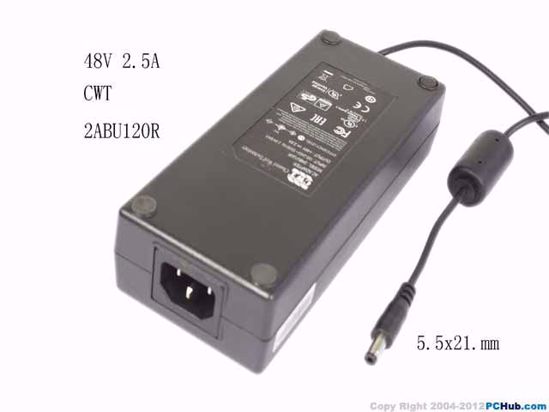 CWT 2ABU120R AC Adapter 48V 2.5A, 5.5x21.mm, IEC C14