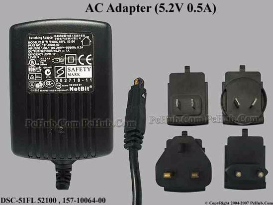 DVE DSC-51FL 52100 AC Adapter 5V-12V 157-10064-00, 5.2V 1A