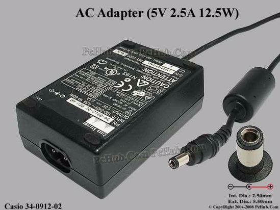 Cisco 34-0912-02 AC Adapter 5V-12V 5V 2.5A, 5.5/2.5mm, 2-Prong