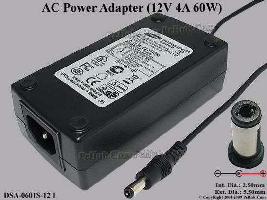 Samsung Laptop Common Item (Samsung Laptop) AC Adapter 5V-12V 12V 4A, 5.5/2.5mm 12mm Len