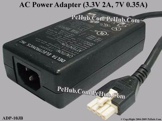 Delta Electronics ADP-10JB AC Adapter 5V-12V 3.3V 2A, 7V 0.35A, IEC C14