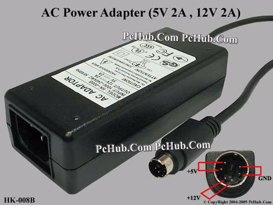 Other Brands HK-008B AC Adapter 5V-12V 12V 2A, 5V 2A, 6P P3 4=12V P5$6=5V, C14