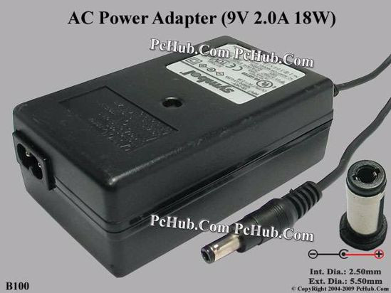 Other Brands Symbol AC Adapter 5V-12V 9V 2A, 5.5/2.5mm, 2-Prong