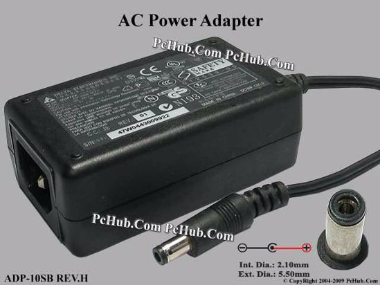 Delta Electronics ADP-10SB REV.H AC Adapter 5V-12V 5V 2A, 5.5/2.1mm, C14