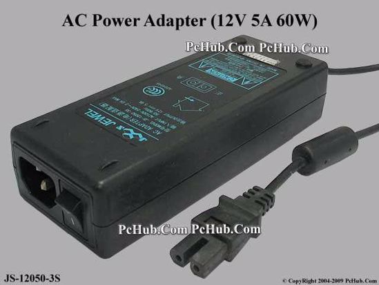 Jewel JS-12050-3S AC Adapter 5V-12V 12V 5A, 2-Hole, C14