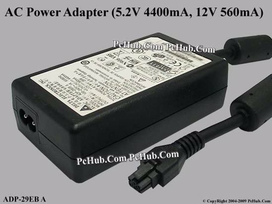 Delta Electronics ADP-29EB A AC Adapter 5V-12V 12V 0.56A, 5.2V 4.4A, 6-Hole, 2-Prong