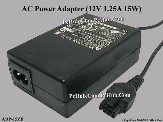 Delta Electronics ADP-15ZB AC Adapter 5V-12V 12V 1.25A, 8-Pin , 2-prong