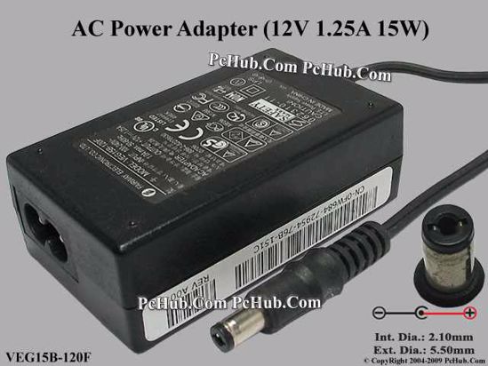 Other Brands Fairway Electronic AC Adapter 5V-12V 12V 1.25A, 5.5/2.1mm, 2-Prong