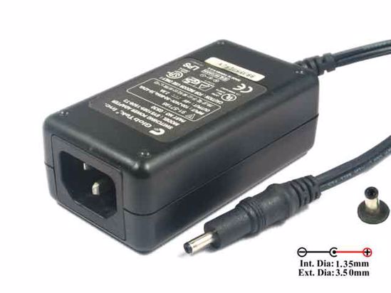 GlobTek SYS1089-1506-T3 AC Adapter 5V-12V 6V 2.5A, 3.5/1.35mm, C14