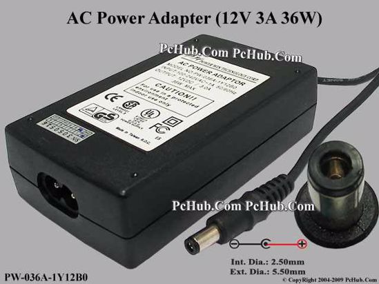 Other Brands POWER-WIN AC Adapter 5V-12V 12V 3A, 5.5/2.5mm, 2-Prong