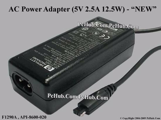 HP Common Item (HP) AC Adapter 5V-12V 5V 2.5A, Rectangular Tip, 2-Prong, New