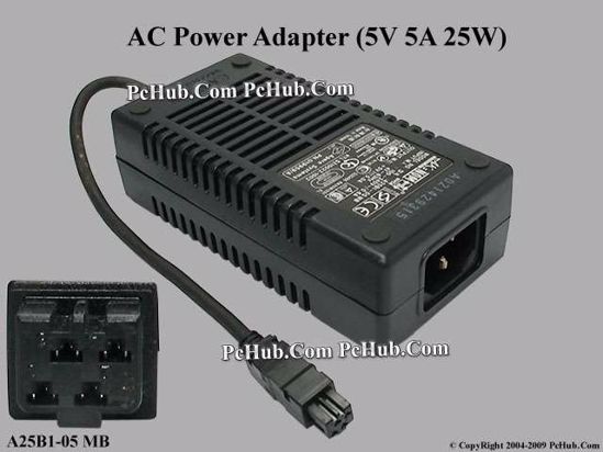 Other Brands AK II Technology AC Adapter 5V-12V 5V 5A, 4 Hole Tip, C14