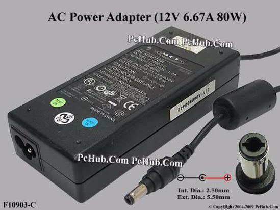 Other Brands MGP AC Adapter 5V-12V 12V 6.67A, 5.5/2.5mm, 3-Prong