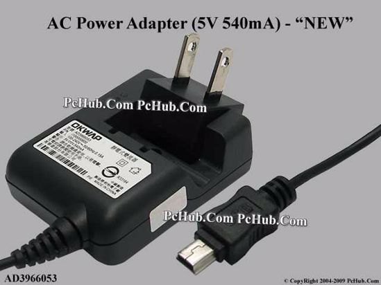 Other Brands OKWAP AC Adapter 5V-12V AD3966053, mini USB, US 2-pin Plug,