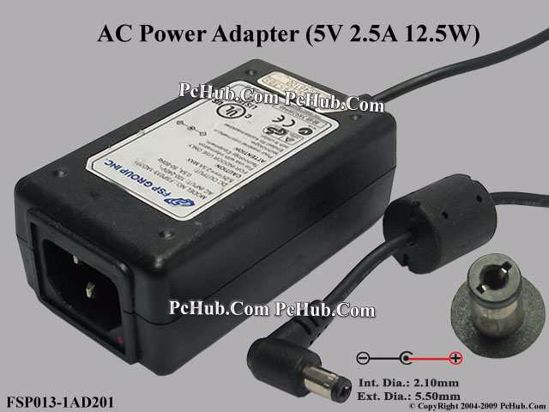 FSP Group Inc FSP013-1AD201 AC Adapter 5V-12V 5V 2.5A, 5,5/2.5mm, C14