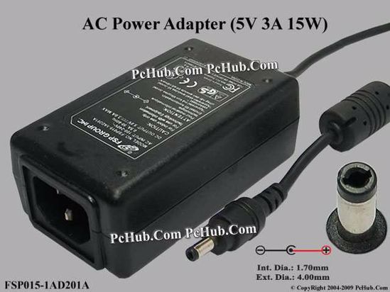 FSP Group Inc FSP015-1AD201A AC Adapter 5V-12V 5V 3A, 4.0/1.7mm, C14